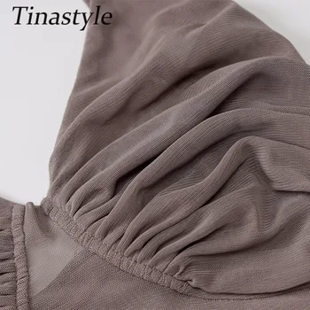 Tinastyle Läbi Näha Õhuke Võrgusilma Seksikas Crop Top Naiste Must Backless Sidemega Lühikese Pool Tank Top Daamid Klubi Suvel Tops Tees