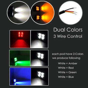 2tk 24W Dual Värvi LED-töövalgustus Kohapeal Üleujutuste 3