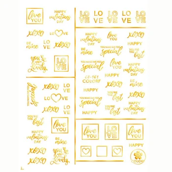 1 Tk Nail Art Kleebised Hõbe Kuld Tähed Disain Liim Nail Art Kaunistused Must Valge Geomeetriline Küünte Küünte Kleebis Kleebised