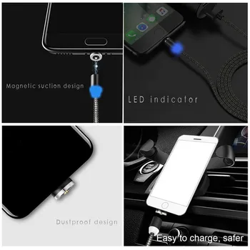 Magnet-Micro-USB Type C 1M Kaabel iPhone Xiaomi Android Mobiiltelefoni Kiire Laadimine USB-Kaabel Magnetiga Laadija Juhe Traat