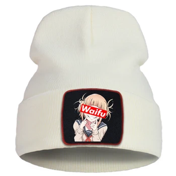 Cartoon Armas Waifu Beanie Müts Naiste Talvel Soe Müts Mütsid Unisex Kokkupandav Silmkoelised Ühise Põllumajanduspoliitika Hip-Hop Väljas Meeste Skullies Müts