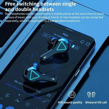 Traadita Earbuds Bluetooth Kõrvaklapid 5.1 Juhtmeta Peakomplekti Led Ekraan Taskulambid IPX7 Veekindel HiFi Premium Sound Müra