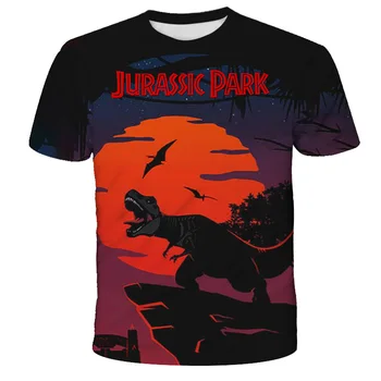 Uus Jurassic Park Kids T-Särk Poisid & Tüdrukud 3D Trükitud T-Särk Funky Casual Hamba Jurassic World T-Särk Lastele, Lahe T-Särk 4-14T
