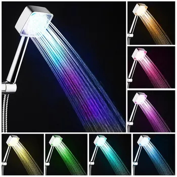 Kolme värvi LED Ruudu Sademeid Dušš Pea Spary Kerge sprinklersüsteem Vannitoa Seinale Paigaldatud Vannituba Led Showerhead Dropship
