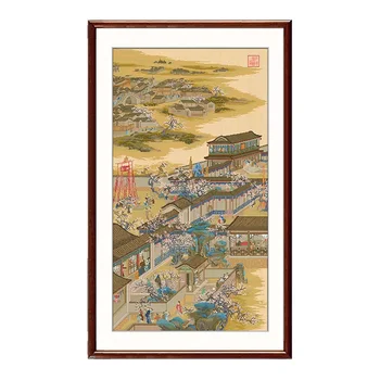 Klassikaline, Traditsiooniline Hiina Maali Qing Dünastia Jõukas Pilt Tembeldatud ristpistes Kit， 29.5