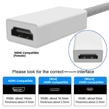 2TK/Lot 1080P Mini DP-Displayport Male to HDMI-Ühilduva Naine Adapter Mini&Kaasaskantav jaoks MacBook Seeria Thinkpad X-Seeria