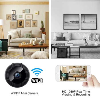 A9, wifi, kaamera, 1080P HD IP Mini Kaamera Traadita Diktofon Turvalisuse Remote Öise Nägemise Mobiil Avastamise valve kaamera
