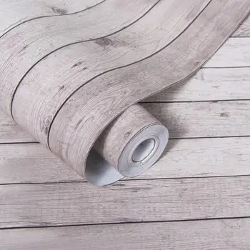 Vinüül isekleepuvad tapeet 3D puit tera koorega tapeet eemaldatav tapeet garderoob teenetemärgi kleebised veekindel