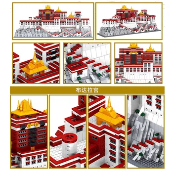Ideede Kes Tellised 3649PCS Streetview Mudel Tellised Tiibeti Modulaarne Arhitektuur Tellised Potala Palee Mudel ehituskivid