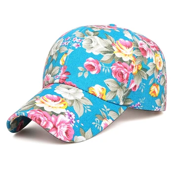 Võre Ühise Põllumajanduspoliitika Flower Print Baseball Cap Naiste Suvel Snapback Mütsid Naistele Reguleeritav Juhuslik Väljas Sport Vaba Aeg Päike Müts Naine