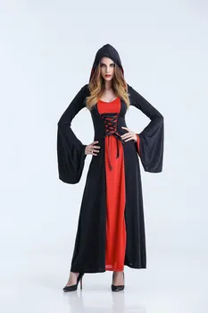 Halloween Kostüüm Nõid Keskaja Naiste Kleit Täiskasvanud Seksikas Pluss Suurus Hirmutav Wicca Cosplay Gooti Wizard Halloween Kostüümid Naistele