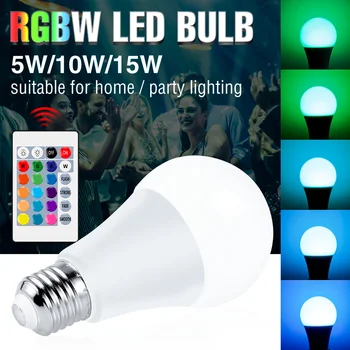 E27 RGB Led 220V Ring Pirn 110V LED Smart Lamp 5W 10W 15W RGBWW Värvikas Bombilla Juhitava Ampull, IR Kaugjuhtimispult