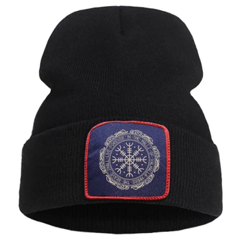 Hip-Hop Viikingid Trükitud Müts Müts Väljas Beanies Naiste Ühise Põllumajanduspoliitika Talve Vabaaja Kootud Mütsid Meeste Soe Puuvillane (Solid Color Skullies Müts