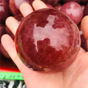 5.5-7cm loomulik harv maasika quartz crystal ball kodu kaunistamiseks looduslik kivi lõikamine poleerimine 1tk