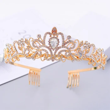 Imitatsioon Crystal Crown Tiara koos Kamm Peapaela Naised, Tüdrukud, Pulma, Ballile Sünnipäeva Printsess Vintage Pruudi Juuksed Juurdepääsu