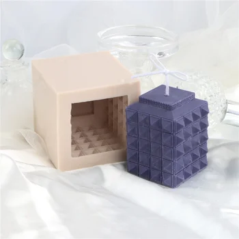 3d Non-stick Sfääriline Risttahuka Silikoon Küünal Hallituse Diy Ebaregulaarne Stereo Cube Käsitöö Seep Tegemise Bake Šokolaadi Hallitus Home Decor