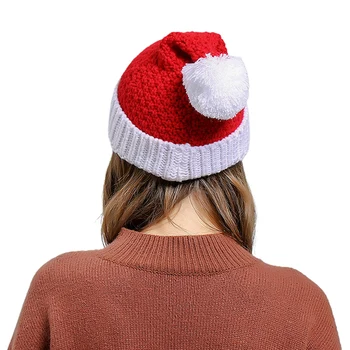 Festival Jõulud Müts, Punane ja Valge Kootud Xmas Müts Pool Mütsid Puhkus Kostüüm Mütsid