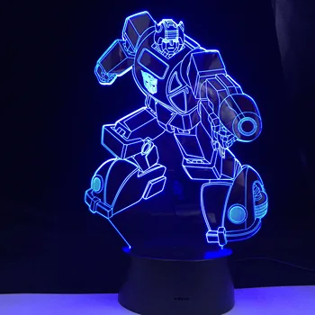 Uus Transformers Robot Värvikas 3D Led Night light 7 Värvid Auto Muutmine 3D Illusioon lamp kids/baby Magamistoas voodi kõrval Laua Lamp
