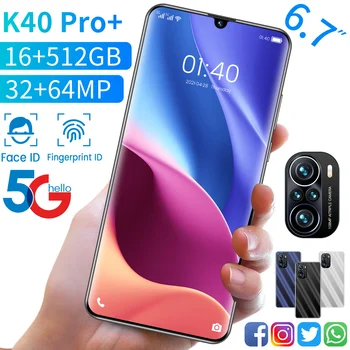 K40 Pro+ 2021Global Versiooni 6.7 Tolline 5G Nutitelefon 6800mAh 16+512 GB Suur Mälu Toetada Face ID Dual SIM Android Smart Mobile