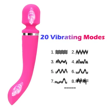 20 Kiirusega Vibraator Dildo Magic Wand Tupe Massager G-Spot Kliitori Stimulaator Kahekordne Motors Sugu Mänguasjad, Naiste Täiskasvanutele
