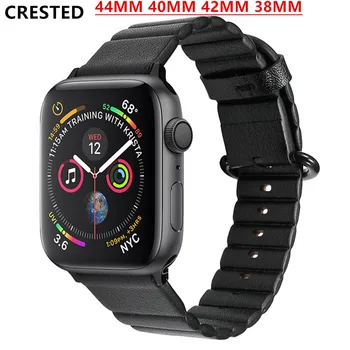 Nahast aas rihma Apple watch band 44mm 40mm iwatch bänd 38mm 42mm Ehtne nahk watchband apple watch band 5 4 3 se 6