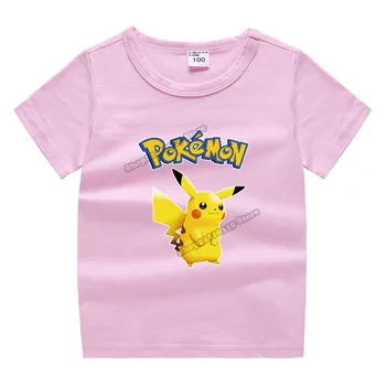 Takara Tomy Pokemon Pikachu T-särk Lastele Suvel Tees Poisid Tüdrukud Puuvill Anime Tshirt Armas Laste Rõivad Topid Poiss, T-särgid