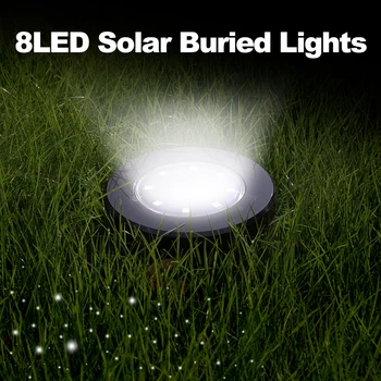 8 LED Solar Aed Valgus Väljas Päikese Jõul Lamp Väljas Veekindel Maastiku Valgustus Rada Terrass, Hoovis Muru Teenetemärgi