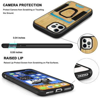 Tegelik Puit Kaart Rahakoti Kate iPhone 12 Pro Max 12 Mini SE 2020 11 Pro 6 6s 7 8 Plus X-XR, XS Max Magnet Sulg Telefon Kohtuasjas