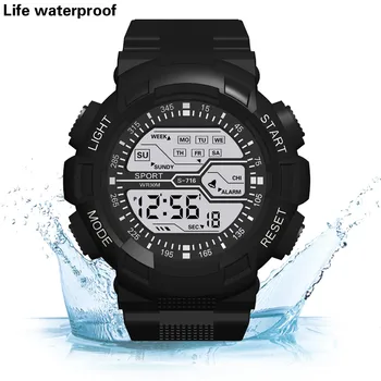 Mood Meeste Digital Watch Väljas Sport Kellad Dual Ajal Pedometer Äratuskell Veekindel 50M Digital Watch Sõjalise Led Часы