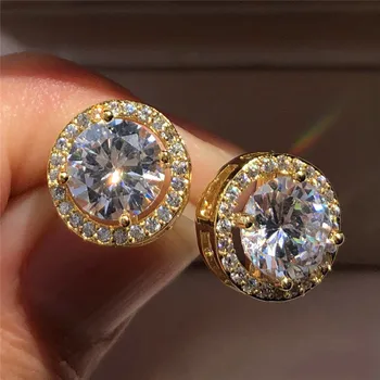 Naine Luxury Crystal Ring Kõrvarõngad Vintage Hõbeda Värvi Pulm Ehteid Valge Tsirkoon Kivi Kõrvarõngad Naistele