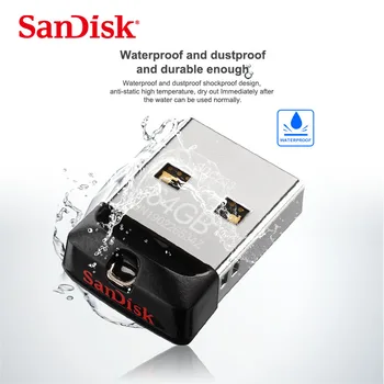 5TK SanDisk 16GB USB Flash Drive 64GB USB 2.0 Cruzer Fit CZ33 Mini Pen Drive 32GB mälupulk 8GB 4GB Pendrive tasuta shipping