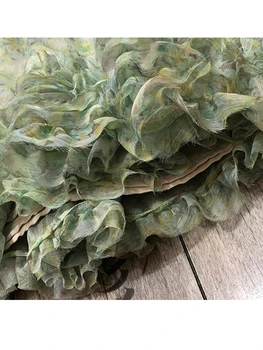 Applique käsitöö Pingeline raske retro floral naiste riided suvel elegantne kleit Uus daamid suvel ruffled temperament kleit Bing