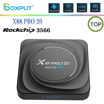 Top Tv Box X88 Pro 20 Android 11.0 RK3566 Dual Wifi 2.4 G/5G 8K Ultra HD Media Player Netflix Setup Android11 X88 Pro 20 RK3566