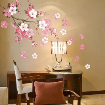 DIY Seinamaaling Decal Kleebis Plum Blossom Prunus Mume Lilled Hiina Maali Eemaldatav Seina Art Kleebised Kleebised Home Decor