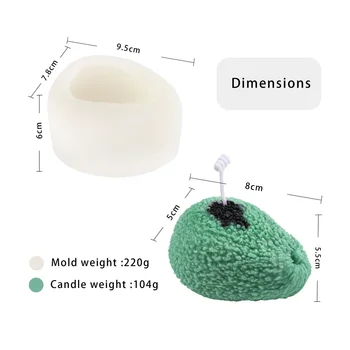 3D Puuviljad Avokaado Kujuga Silikoonist Küünal Hallituse Kohandatud SimulatioTurn Suhkru DIY Käsitöö Käsitöö Külm Protsess, Käsitöö, Küpsetamine Kook