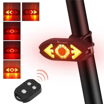 Jalgratta Suunas Valguse USB Laetav Bike Taillight Tagumine Lamp Kaugjuhtimispuldi suunatuled LED Sarv Bike Jalgrattasõit Tuled