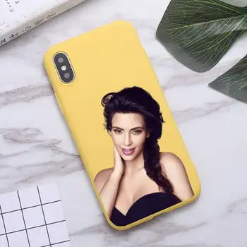 Kim Kardashians Telefon Case For iphone 12 11 Pro Max Mini XS 8 7 6 6S Pluss X SE 2020 XR Candy kollane Silikoon kate