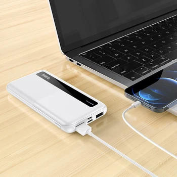 HOCO Power Bank 10000mAh Mini USB LED-ekraan Välise Aku Portable Powerbank iphone 11 12 Pro Xiaomi 10 Kiire laadimine