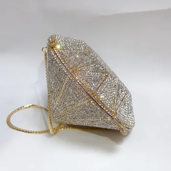 Uus lady ' s crystal sädelev teemant luksus õhtul kotti kõva kest pulm sidur pruudi käekott ja rahakott