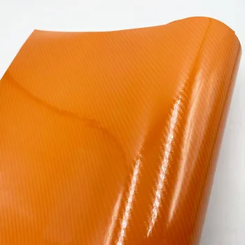 Car Styling kõrge läikiv 6D Oranž carbon fiber vinyl film carbon fiber auto wrap leht Rulli filmi vahend, Auto kleebis Decal