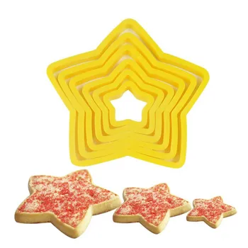 6tk/set Jõulupuu Cookie Kutter Tähtede Kuju Fondant Kook Biskviit Lõikur Hallituse Kolb 3D Kook Dekoreerimiseks Vahendid küpsetamine tööriist