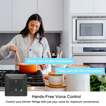 Smart vooluvõrku Tuya Smart Elu APP Häält, puldiga EL 16A Wifi Võimsus Paneel, Pistik Vooluvõrku Google Kodu Alexa