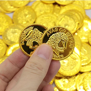 100tk Piraatide Kuld Mündid Plastikust kuldmünte Rekvisiidid Mäng Accessary Naljakas Mängib Mänguasjad, Lapsed, Lapsed, Reisimine Kuld Rekvisiidid Piraat