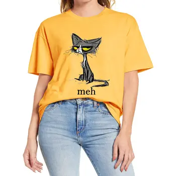 Naljakas Meh Siiami Kass Kingitus Kass, kes Armastavad Retro Unisex T-Särk Naiste Lühikesed Varrukad Tshirt Multikas Loomade Prindi Tops Tee