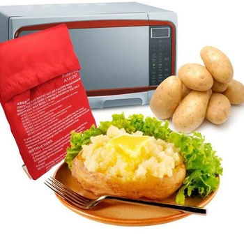 2tk Punane Kartul Pestav Pliit Kotid Mikrolaineahjus Küpsetamine Riis Tasku Toiduvalmistamis Maker Lihtne Süüa, Köök Vidinaid Bakeware Komplekt