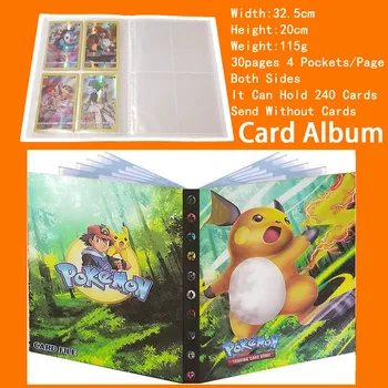 4 Tasku Raichu Pokemon Album 240 Kaardi Raamat Kaardi Omanik, Mängides Mängu Livre Pokémon Sideaine Kausta Koormatud Nimekirja Kogumise Lapsed Mänguasjad