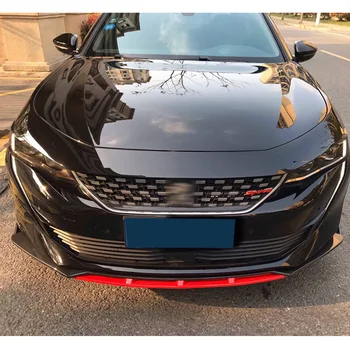 Esistange Spoiler Protector Plaat Huule Jaoks Peugeot 508 2019 Tüüp DGS Body Kit Splitter Süsiniku Pinna Lõug Labidas