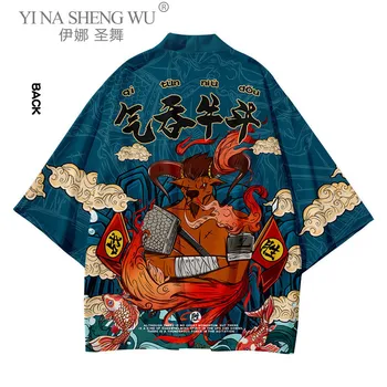 Jaapani Uus Mood Kimono Traditsiooniliste Rõivaste Püksid Meeste Mantlid Aasia Harajuku Kimono Komplekt Beach Jope Mõõdus XS-6XL Kostüümid