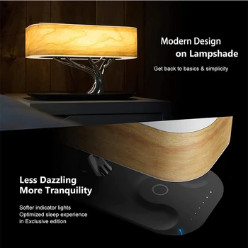 Kaasaegne Led Tabel Lamp Magamistuba Juhitava Bluetooth Kõlar, Telefoni Laadija Traadita laualamp Öö Lambi Tabel Light Tree Lamp
