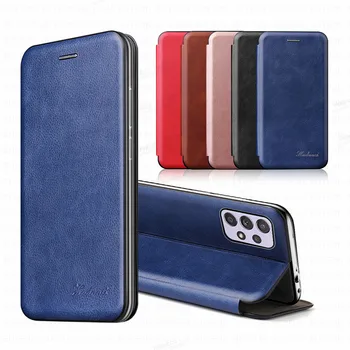 Luksuslik Nahast Magnet Flip Case For Samsung Galaxy A52 A72 A42 A32 5G Sumsung 52 32 72 42 Seista Rahakoti, Telefoni Kate Fundas